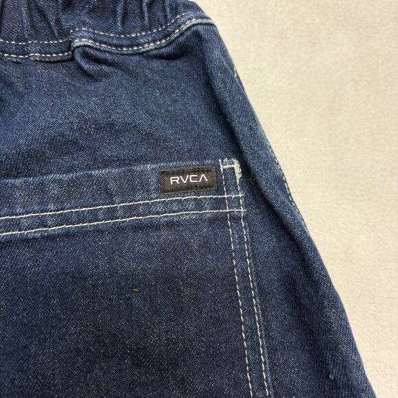 RVCA x Pac Sun Scrunchie High Waisted Jeans Blue Denim Pants Size XS Dark Indigo - Picture 9 of 15
